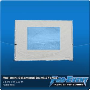 Mastertent Seitenwand 5m mit 2 Fenster