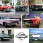 Oldtimer Ford Mustang Coupé in rot-weiß zum selbst fahren