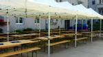 Miete 8 - Zahle 6! Hell-Beiges Partyzelt / Faltzelt / Promotionzelt in 6x3 Meter inkl. 6 Seitenteilen