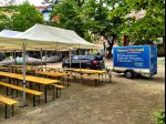 Miete 8 - Zahle 6! Hell-Beiges Partyzelt / Faltzelt / Promotionzelt in 6x3 Meter inkl. 6 Seitenteilen