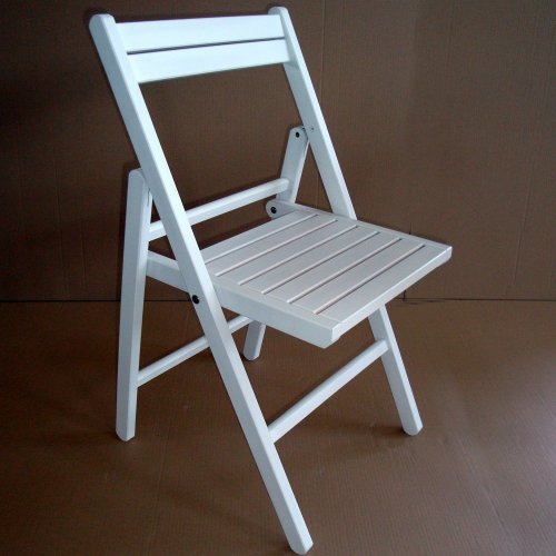 weißer Holz - Klappstuhl / Holzstuhl / perfekt für Ihre Hochzeit