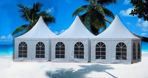 3 Partyzelte 4 m x 4 m / Komplettangebot