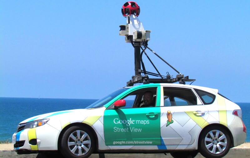 Google Street View Fahrzeug am Strand