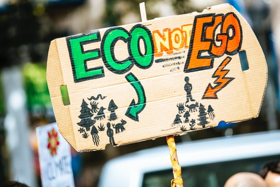 Klimademo Schild Eco not Ego