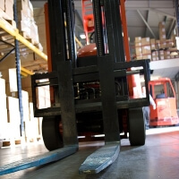 Roter Diesel Gabelstapler
